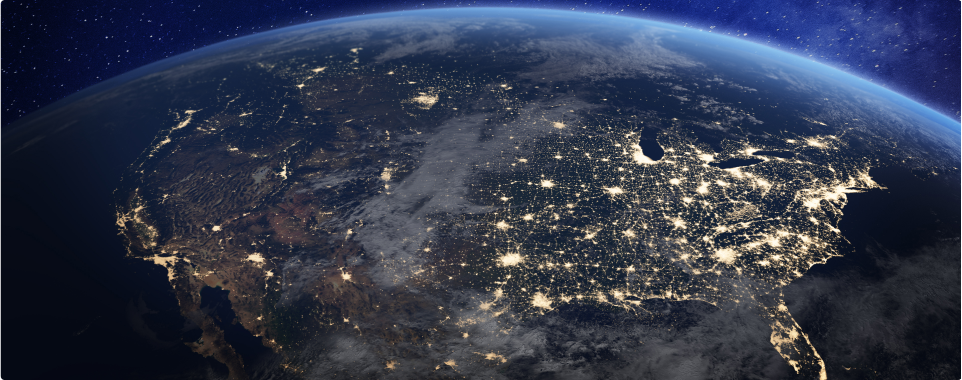 Nighttime look at USA from space